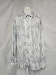 ブラックアップ タイダイ染め パータン 季節の変わり目 オーバーサイズ シャツ ブラウス グレー レディース95 1204