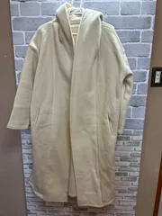 A【A24-37】◇BouJeloud    サイズフリー　ロングコート　ベージュ　無地