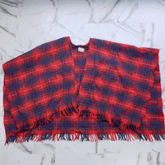 Vivienne Westwood Accessories タータンチェック WOOL フリンジ ストール マフラー ポンチョ ケープ 羽織り