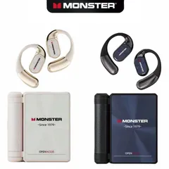 MONSTER ワイヤレスイヤホン 新品 オープンイヤー チタン合金 ノイズキャンセリング 軽量 Bluetooth6.0 タッチコントロール スポーツ アウトドア マイク クリスマス