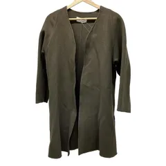 MOGA(モガ) コート サイズ08 M レディース - ダークブラウン 七分袖/ノーカラー/秋/冬