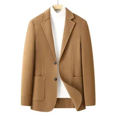 テーラードジャケット メンズ ジャケット 秋冬 ウールコンジャケット ブレザー アウター ビジネス カジュアル 紳士 スリム  おしゃれ 無地 シンプル スエット カジュアル 秋冬服  muqi06