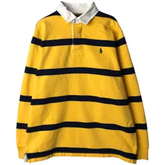 古着 ラルフローレン Ralph Lauren POLO by Ralph Lauren ボーダー柄 長袖 ラガーシャツ メンズL相当/eaa601389