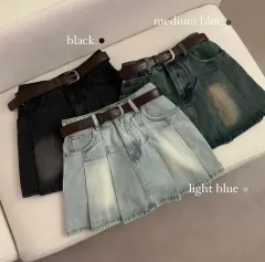 デニム プリーツ スカート