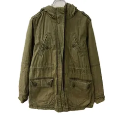 AMERICAN EAGLE ジャケット M カーキ アメリカンイーグル ジップアップ フーディー モッズ風 ミリタリー風 アウター 冬物 a712-5268