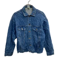 USA製 tyca デニムジャケット S ブルー タイカ 前ボタン アメカジ デニム コットン エンボス加工 薄手アウター 春秋物 a712-5288