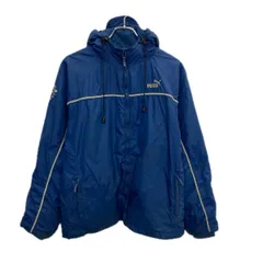 PUMA 中綿ジャケット S ネイビー プーマ ジップアップ フーディー ドローコード スポーティー ロゴ刺繍 厚手アウター 冬物 a712-5295