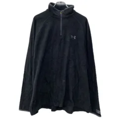UNDERARMOR フリースジャケット XXL ブラック アンダーアーマー ハーフジップ 刺繍ワンポイント アウトドア フリース 秋物 a712-5309