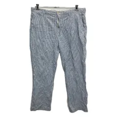 Polo Ralph Lauren チノパン W40 ブルー×ホワイト ポロラルフローレン ジップアップ カジュアル ストライプ柄 コットン 2512-79