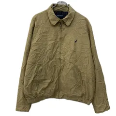 NAUTICA スゥイングトップ L ベージュ ノーティカ ジップアップ 刺繍ワンポイント 内チェック柄 無地 ライトアウター 春物 a712-5232