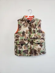 5T(110-120) ポロ ラルフローレン ダックダウン リバーシブル カモフラージュ ダウンベスト