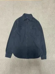 2010s ポロ ラルフローレン パッチ ダークグレー コットンシャツ J02548