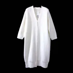 プラージュ Plage リアム R’IAM PLAGE 24AW MIX ニットコート ノーカラー ロングコート 24-020-922-6130-4-0 ウール S 36 白 ホワイト タグ付 美品のサムネイル
