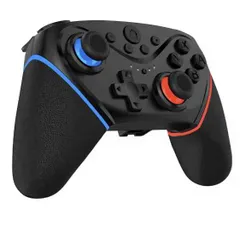 Switch コントローラー プロコン 連続使用8時間 Proコントローラー ブラック×ブルー×レッド 互換品 送料無料 ＜新品＞ [94627]