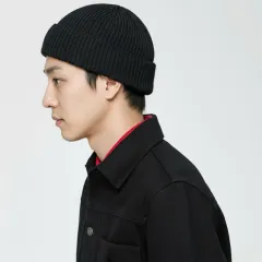 ビーニー ニット ショート 大きいサイズ ベーシック 冬 ゴージ ジャカード メンズ