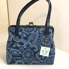 藍染　和装　がま口　ハンドバッグ　☆未使用☆   …e.s