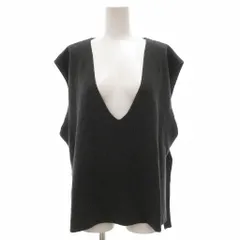 ナノユニバース nano universe ベスト ニット F Vネック ノースリーブ ベルト チャコールグレー /NU