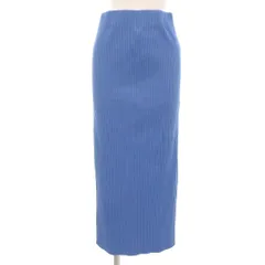 ノーブル NOBLE タイトスカート リブ ロング サイドスリット36 青 ブルー /YJ