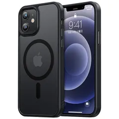 NIMASO ケース MagSafe 対応 iPhone12pro/12 ケース マグネット搭載 マグセーフ対応 カバー 滑り止め マット仕上げ 全面保護 耐衝撃 米軍MIL規格取得 ワイヤレス充電 ストラップホール付き アイフォン12プロ/12対応（6. 0