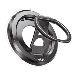 【2025新モデル】 NIMASO スマホリング MagSafe対応 マグセーフ リング マグネット式 スマホ落下防止 360度回転 角度調整可能 金属リング付き iPhone16/15シリーズ、Androidなど全機種対応(ブラック)DZH25A1585 0