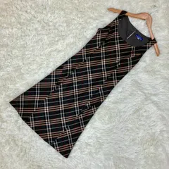 バーバリーブルーレーベル ノースリーブワンピース 膝丈 裏地付き ノバチェック ホースロゴ ブラウン  Mサイズ相当 ★お値段交渉を受け付けます。