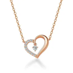 【新品】 [PISTIS] ネックレス レディース ハート シルバー ピンクゴールド 金属アレルギー対応 シンプル クリスマス 誕生日 ホワイトデー 母の日 プレゼント ギフト 0