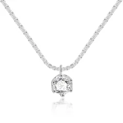 【新品】 [Puliyunxiang] シルバー925 ネックレス レディース金属アレルギー対応 ジルコニア ネックレス シンプルおしゃれ ジュエリー女性の誕生日 記念日 冠婚葬祭 調節可能ギフトラッピング付 0