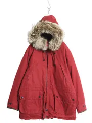 【お得なクーポン配布中!】 90s ノーティカ ダウン パーカー ジャケット メンズ XL 古着 オールド コットン ナイロン マウンテンパーカー ファー付き 大きいサイズ 赤