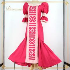 フラダンス 衣装 ワンピース ドレス ピンク系 パンドール ハワイアン