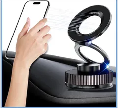 車 スマホホルダー マグネット 【令和7年NEWモデル/超強磁力】 スマホ マグネット 真空ゲル吸盤+超強力N55磁石 折りたたみ式 高級アルミ合金製 片手操作 360度回転  取り付け簡単  全機種対応 日本語説明書付き （ローズゴールド）