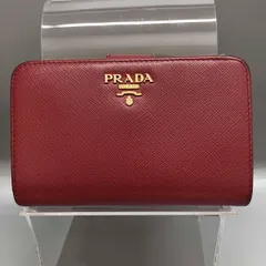 PRADA プラダ 二つ折り ラウンドジップ財布 レッド 