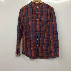 green label relaxing グリーンレーベルリラクシング シャツ、ブラウス 長袖 長袖シャツ ノーカラーシャツ チェックシャツ