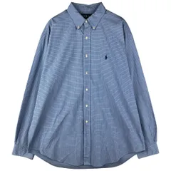 古着 ラルフローレン Ralph Lauren CLASSIC FIT 長袖 ボタンダウンチェックシャツ メンズXL相当/eaa602370