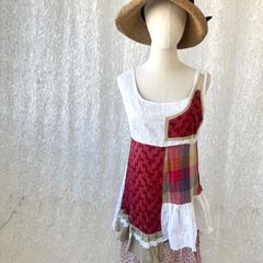 美品✨現行タグ】 kay me 半袖ワンピース カシュクール風 ストレッチ