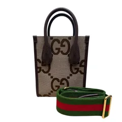 グッチ GUCCI ジャンボGG　ミニトートバッグ ブラウン ジャンボGGキャンバス レディース ショルダーバッグ