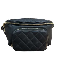シャネル CHANEL マトラッセウエストバッグ AS0465 ブラック  GD金具 キャビアスキン ユニセックス ウエストバッグ