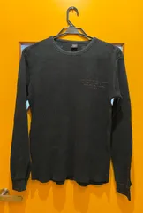 【H1-78】◇ AVIREX　 Lサイズ　ワッフル生地 長袖Tシャツ　黒色　メンズ