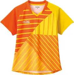 ヴィクタス VICTAS 卓球 スイッチングラインレディスゲームシャツ SWITCHING LINE LGS 卓球 ゲームシャツ JTTA公認 女子用 レディース 吸汗速乾 抗菌 防臭  612112 2000 イエロー×オレンジ