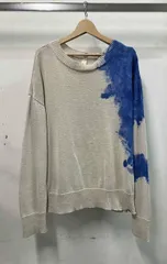 SHINYA KOZUKA シンヤコヅカ 小塚信哉 ニット LEAKED JUMPER 22SS モード サイズS～M バイカラー ベージュ ブルー 中国製 コットン100%