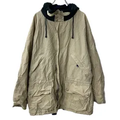 nautica マウンテンパーカー XL ベージュ ノーティカ ジップアップ スナップボタン フーディー アウトドア アウター 冬物 a712-5353