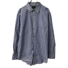 LAUREN RALPH LAUREN 長袖 ストライプシャツ XL～ ブルー ホワイト ローレンラルフローレン 胸ポケット トップス 春物 a712-5367