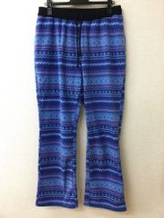 ニッセン ゆったりサイズ タグ付き未使用 ブルー系柄 フリースパンツ ウエストゴム