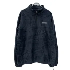 Columbia フリースジャケット XL ブラック コロンビア ハーフジップ ワッペン ドローコード フリース アウトドア 秋物 a712-5381