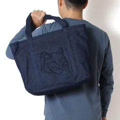 25AWモデル メゾン キツネ MAISON KITSUNE メンズ フォックス ヘッド ラージトート【P470 INDIGO】 LW05104WD4020 P470/【2025-26AW】m-bagのサムネイル