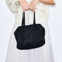 PRADA プラダ ロゴジャガード ハンドバッグ デニム レザー BR3682