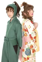 【中古】生写真(男性) 反橋宗一郎(善法寺伊作)/膝上・背中合わせ・衣装忍者服・女装/「ミュージカル『忍たま乱太郎』第9弾再演 ～忍術学園陥落!夢のまた夢!?～」ブロマイド第1弾