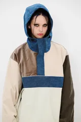 【Foumarts公式 サンプルウェア】Bsrabbit 2425Hf Soft Hooded Anorak Jacket Denim / Khaki XLサイズ