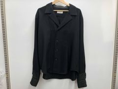 ISSEY MIYAKE イッセイミヤケメン プリーツシャツ 長袖 スリット 黒