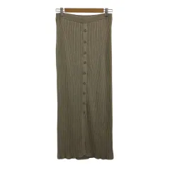 B&Y ユナイテッドアローズ BEAUTY&YOUTH ビューティー&ユース スカート タイト ロング リブ ニット フロントボタン ベージュ