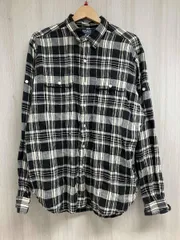 POLO RALPH LAUREN CLASSIC FIT ポロ ラルフローレン クラシックフィット シャツ 長袖 チェック柄 メンズ L ブラック リペア跡あり